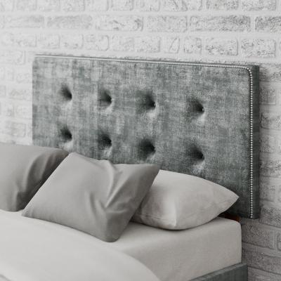 Dunelm Presley Distressed Velvet Headboard Platinum