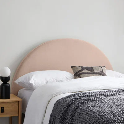Dunelm Walter Velvet Headboard Blush
