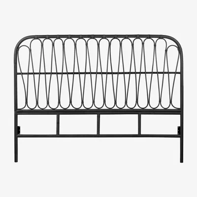 Dunelm Round Cane Headboard Black