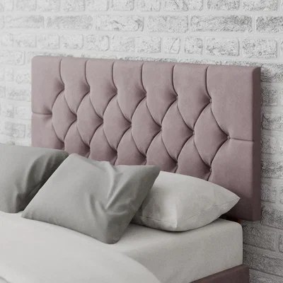 Dunelm Olivier Plush Velvet Headboard Blush (Pink)