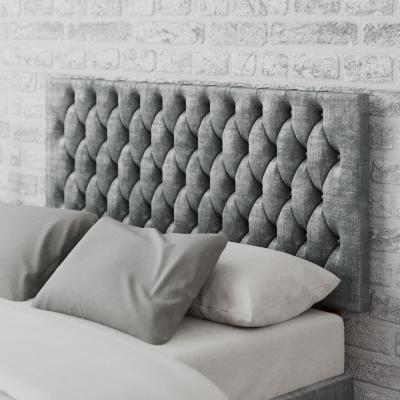 Dunelm Monroe Distressed Velvet Headboard Platinum
