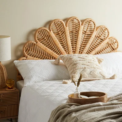 Dunelm Cane Rattan Headboard Brown