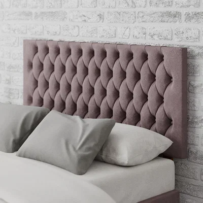 Dunelm Monroe Plush Velvet Headboard Blush (Pink)