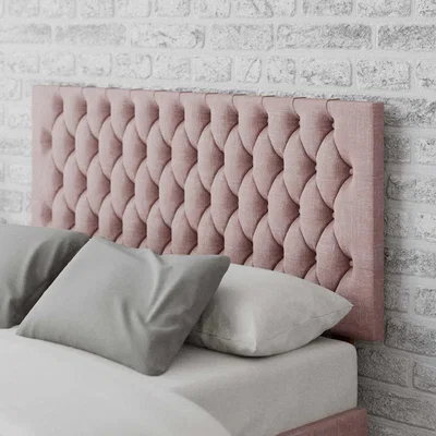 La Redoute Button Tufted Pastel Cotton Headboard