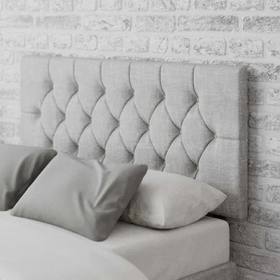 La Redoute Diamond Button Tufted Pastel Cotton Headboard