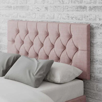 La Redoute Diamond Button Tufted Pastel Cotton Headboard