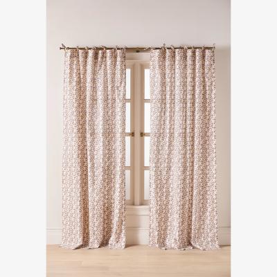 Anthropologie Leora Printed Cotton Tie-Top Floral Curtain