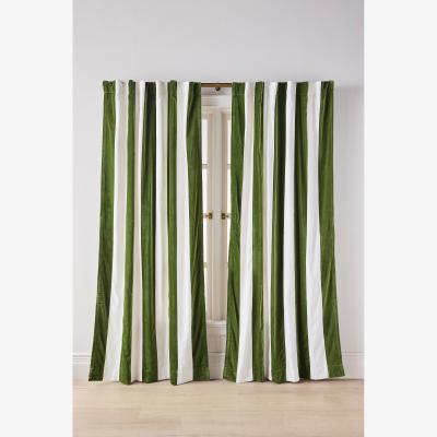 Anthropologie Trova Velvet Pieced Striped Curtain