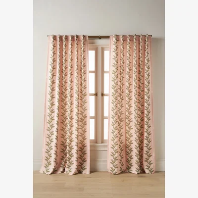Anthropologie Calista Screen-Printed Floral Curtain