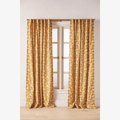 Anthropologie Mireya Printed Cotton Floral Curtain