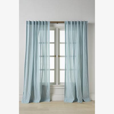 Anthropologie Solenne Cotton Jacquard Scalloped Stripe Curtain