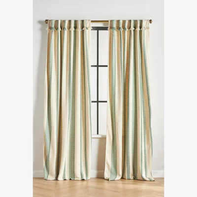 Anthropologie Pieced Stripe Curtain