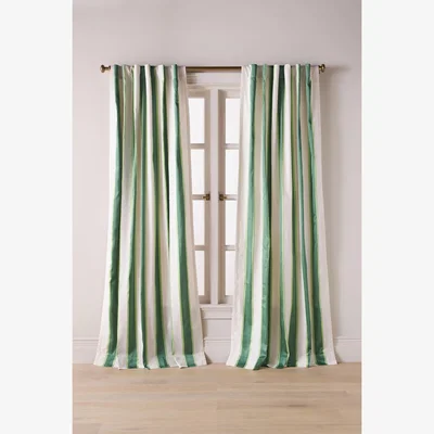 Anthropologie Woven Rugby Stripe Curtain