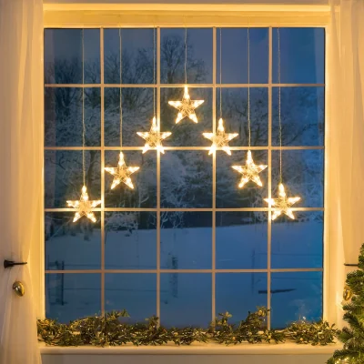 Christow Christmas Star Curtain Lights