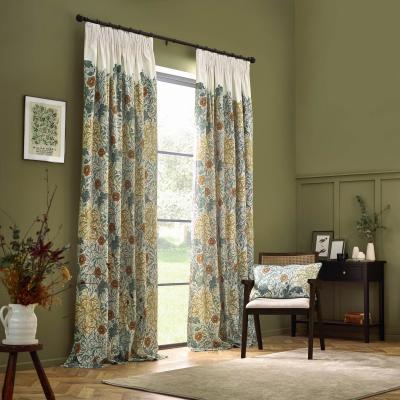 Dunelm Morris & Co. Seaweed Matte Velvet Pencil Pleat Curtains