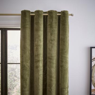 Dunelm Lenon Thermal Eyelet Curtains Olive