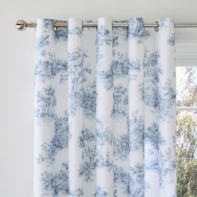Dunelm Toile Scene 100% Cotton Blackout Eyelet Curtains