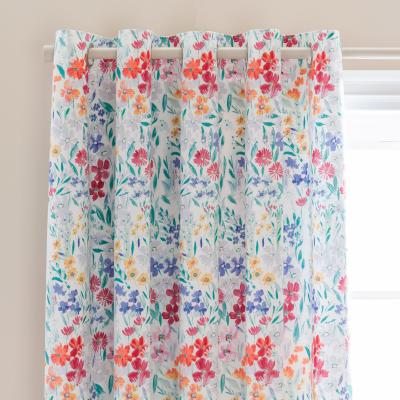 Dunelm Daisy Meadow Blackout Eyelet Curtains Blue