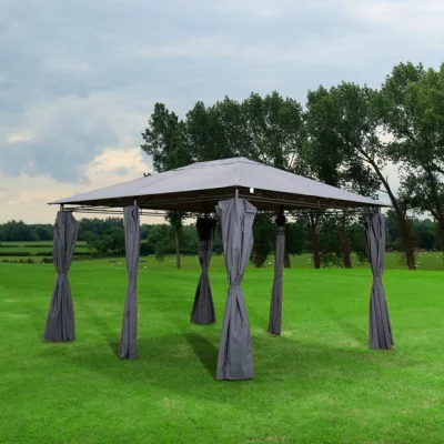 Dunelm Charles Bentley 3x4m Steel Art Gazebo with Side Curtains
