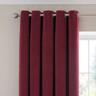 Dunelm Soft Chenille Herringbone Eyelet Curtains