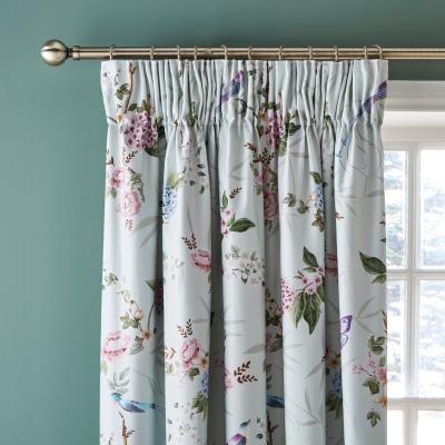 Dunelm Dorma Love Bird Celadon Blackout Pencil Pleat Curtains Celadon
