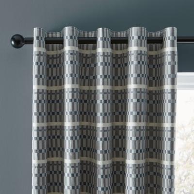 Dunelm Ash Geometric Blackout Eyelet Curtains