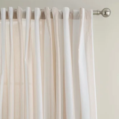 Dunelm Maisie Woven Stripe 100% Cotton Unlined Slot Top Curtains