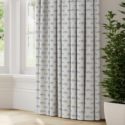 Dunelm Pesce Made to Measure Curtains Pesce Blue