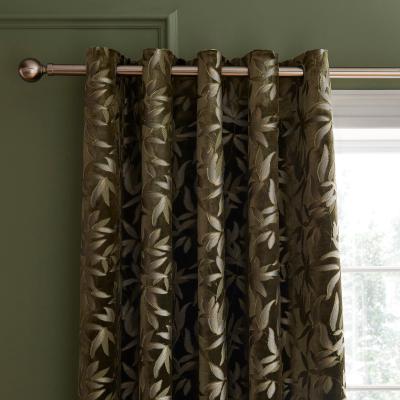 Dunelm Asami Cut Velvet Eyelet Curtains Olive
