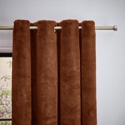 Dunelm Lenon Thermal Eyelet Curtains Orange Umber