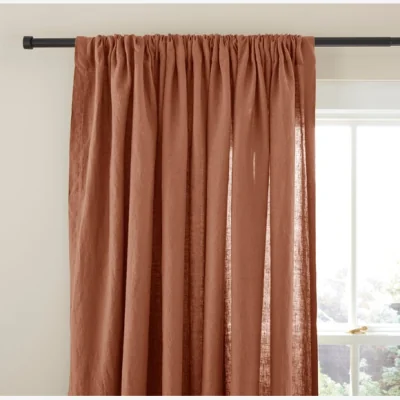 Dunelm Terracotta Linen Curtains Terracotta