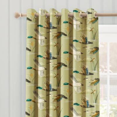 Dunelm Mallards in Flight Eyelet Curtains Green