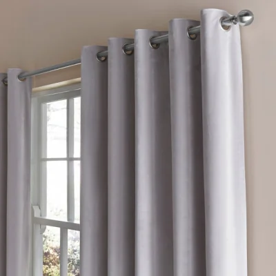 Dunelm Luxe Velour Eyelet Curtains (Blackout Available)