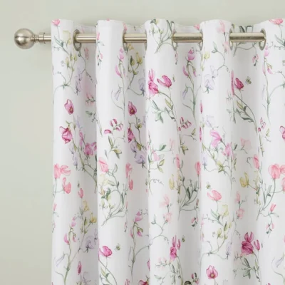 Dunelm Raya Sweetpea Polycotton Blackout Eyelet Curtains
