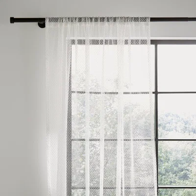 Dunelm Open Weave Mini Slot Top Curtain White