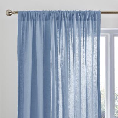 Dunelm Cotton Linen Ashley Blue Slot Top Voile Panel Ashley Blue