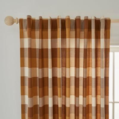 Dunelm Aspen Woven Check Blackout Eyelet Curtains