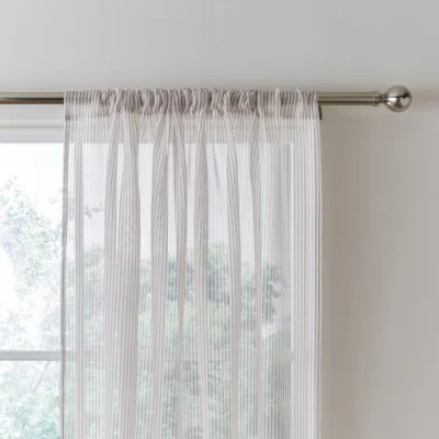 Dunelm Ticking Stripe Slot Top Voile
