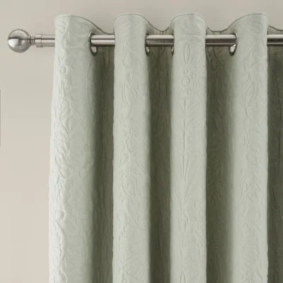 Dunelm Hani Pinsonic Quilted Blackout Eyelet Curtains