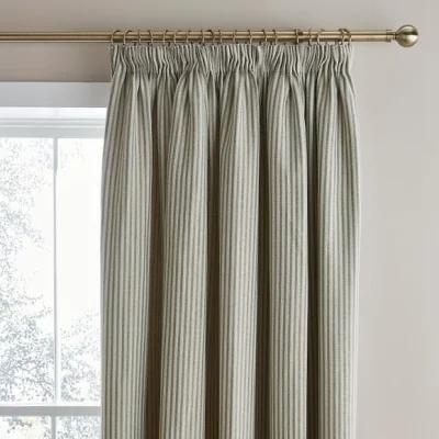 Dunelm Herringbone Striped Pencil Pleat Curtains