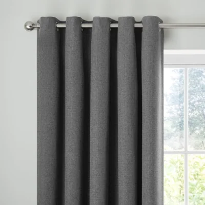 Dunelm Elinor Woven Blackout Eyelet Curtains