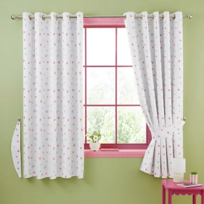 Dunelm Floral Kitty Cats Eyelet Curtains