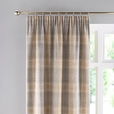 Dunelm Pinfold Check Pencil Pleat Curtains