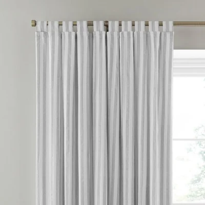 Dunelm Durham Textured Stripe 100% Cotton Tab Top Curtains