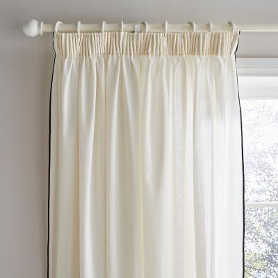 Dunelm Contrast Edge Pencil Pleat Curtains Natural