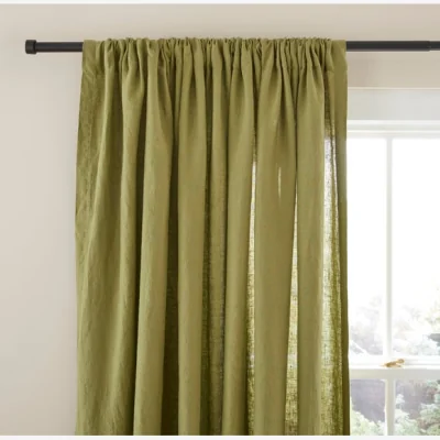 Dunelm Olive Linen Curtains Olive