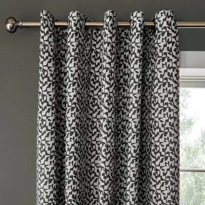 Dunelm Valter Mino Geometric Blackout Eyelet Curtains