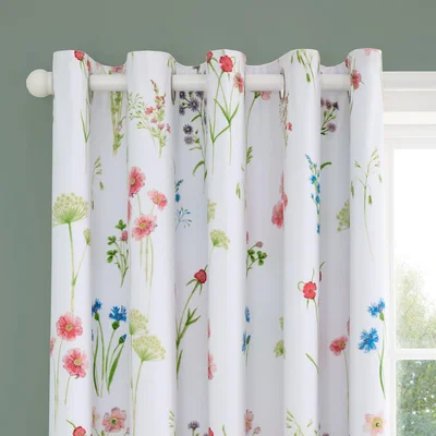 Dunelm Moxley Meadows Red Blackout Eyelet Curtains Red