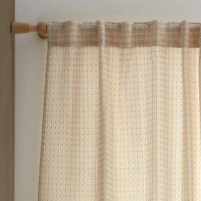Dunelm Pineapple Elephant Muscat Waffle Slot Top Voile