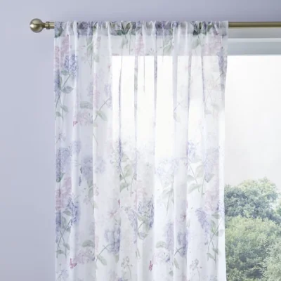 Dunelm Wild Hydrangea Slot Top Voile